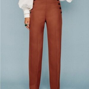 Sezane Marino Trousers French Size 40 / L in Terracotta EUC